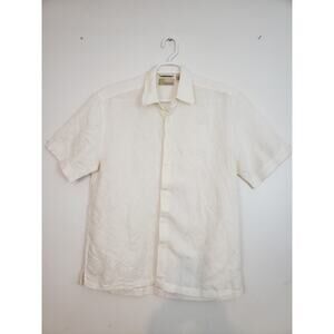 (O5) Y2K Cubavera Mens Shirt Size L Embroidered Ivory Grandpacore Cottagecore